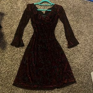 Red Velvet Cut Out Dress